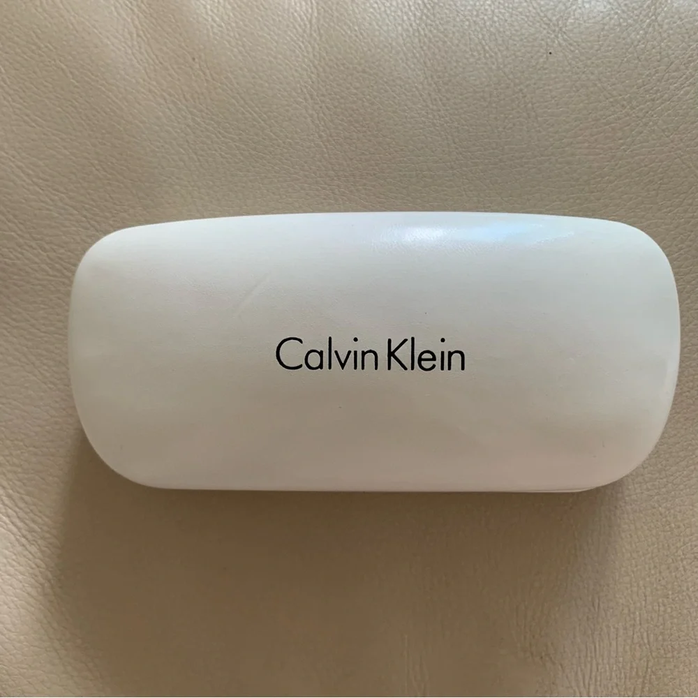 Calvin Klein White Sunglasses Case Only Black Interior Like New